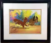 Fox Hound cel Disney Sericel Original Disney Frame COA Upgraded background B1