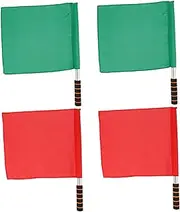 Mipcase 4Pcs Match Signal Flags Bright Color Hand Waving Flags for Sports Durable Lightweight with Flagpoles for Refereeing School Events and Outdoor Activities