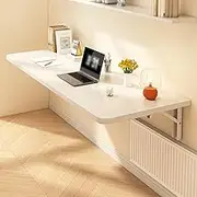 Desk Folding Floating, Space Saving Wall Mounted Folding Table, Laptop Desk Table, Provides Extra Wor Dining Space(White,31.5 * 15.7in)