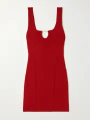 [Jacquemus] Jacquemus - Sierra Open-back Embellished Knitted Mini Dress - Red - FR 38 FR 38 Red