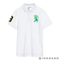 在飛比找Yahoo奇摩購物中心優惠-GIORDANO 男裝勝利獅王刺繡POLO衫 - 01 標誌