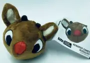 Bark Box Super Chewer Reindeer Games Rudolph Dog Toy Large Ball Fetch Squeak