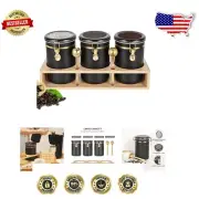 Airtight 63 OZ Stainless Steel Coffee Containers with Gold Latch & Modern Design