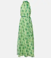 [Max Mara] Max Mara Cactus halterneck silk gown UK 16 green