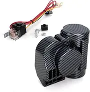 Baieasy 150DB Super Loud Horn Train Horn for Car Motorcycle Truck Boat Pickup Air Horn with Horn Cover for Motorcycle 12V Train Sound Car Horn Kit(Black Shell)