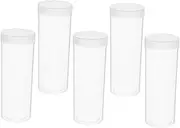 MINAOLULUS 5Pcs Coin Storage Tubes with Sealed Lids Transparent Plastic Coin Collecting Containers for Efficient Coin Organization and Protection for Quarters and Collectible Coins
