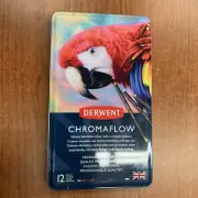 Derwent Chromaflow Colored Pencils - Tin of 12 - NEW - Original Factory Sealed