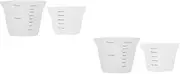 GLEAVI 2sets Silicone Measuring Cups with Scale Creative Design Kitchen Baking Tools Easy to Clean Comfortable Grip for Home Cooking and Baking Capacity 2pcs*2