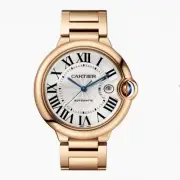 New Cartier Ballon Bleu 42 mm 18K Rose Gold Automatic Watch WGBB0044 Complete