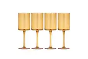 4pc Ladelle Flynn Glass Tumbler Water Cup Drinkware Glassware 22cm Amber