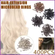 400PCS Hair Extension Micro Rings Beads Silicone Lined MicroBead 5 x 3mm Links