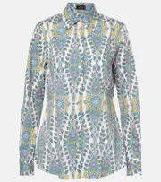[Etro] Etro Printed cotton-blend shirt AU 12 white