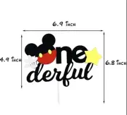 1pcs One Cake Topper 1st first Birthday cake toppers Mickey Mouse Cake Topper