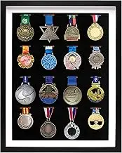 16 Medals Display Case Shadow Box Frame, 3D Medal Box Photo Frame for Runners Marathon Triathlon Soccer Gymnastics All Sports Medals Award Insignia (Black, 16 x 20 Inch)