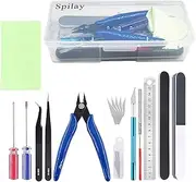 Spilay Hobby Building Model DIY Tool Kit, Miniature Handmade Craft Tools Set for Dollhouse, Car, Airplanes, Robots Models Assemble, Repairing and Fixing (16 Pcs)