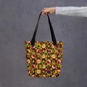 Modern Geometric Purple and Yellow Multi-Color Abstract Fashion Small Tote bag