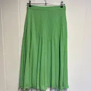 Reiss Izzie Pleated Skirt Size 10 Green Midi New With Tags RRP £168