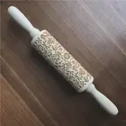 Rolling Pins Christmas Rolling Pin Engraved Carved Wood Embossed Rolling Pin ...