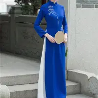 在飛比找Yahoo!奇摩拍賣優惠-蘭瑟薇 越南奧黛旗袍中國風女裝改良修身復古旗袍長款旗袍 女旗