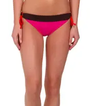 PRANA SABA LOW RISE BIKINI SWIM BOTTOM FESTIVAL PINK PANT TIE SIDE LARGE NEW $49