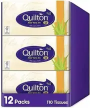 Quilton 3 Ply Aloe Vera Facial Tissues 12 Boxes Of 110 Tissues Free Shipping AU