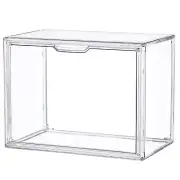 Clear Acrylic Display Case, Stackable Plastic Storage Bins with Magnetic Attr...