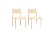 HomeStar Set Of 2 Cayman Rope Seating Kitchen Dining Chair Wooden Legs Natural