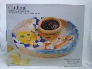 Cardinal HOT DOG & HAMBURGER Chip Dip Bowl 2 Piece Set HAND PAINTED CERAMIC NIB