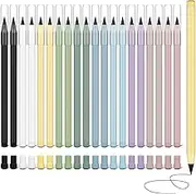 Ainiv 20 PCS Inkless Magic Pencil Everlasting Eternal with Macaron Eraser, Infinity Reusable for Writing Drawing Extra Erasers,Cute Morandi Pencils Home Office School Supplies F5-3110243