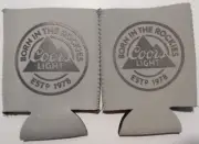 Lot of 2 COORS LIGHT BEER CAN COOLER COOZIE COOLIE KOOZIE HUGGIE GREY