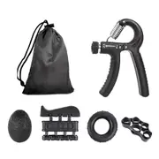 ANYFIT Hand Gripper Black 5 PCS Set with Bag Adjustable Grip Strength Trainer for Fitness Forearm and Hand Exercise