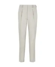 Beige jacquard fabric trousers IT50,IT48,IT46 White