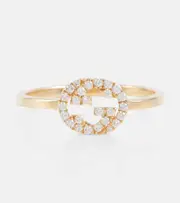 [Gucci] Gucci Interlocking G 18kt gold ring with diamonds L 1/2 gold