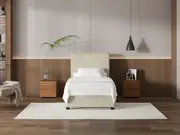 My Style Tapered Headboard & Standard Base - King Single / Batiste Nougat / Drawer Base