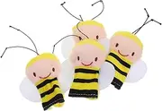 4pcs Cute Soft Plush Animal Finger Puppets for Engaging Bee Shape Interactive Puppet for Family Fun for Creative Play
