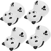 HEALEEP 4pcs Panda Ceramic Chopstick Holder Rack Cute Cutlery Rest for Dining Table Unique Home Decor and Kitchen Accessory for Hotels and Special Occasions