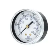 Dry Center Back Mount Pressure Gauge with 2.5" Dial, 0-5000 PSI, 1/4" Male NPT