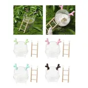 Hamster Sand Bathtub Sandbox Small Pet Bathroom Clear with Ladder Shower Room