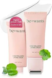 Bewants Neck Lifting & Firming Cream with Centella Asiatica (2 Pack) | Vegan Hyaluronic Acid | Neck Firming Cream Tightening Lifting Sagging Skin with Gua Sha Roller | Korean Skincare | 1.7 fl oz