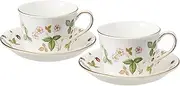 [Wedgwood] Bone China Wild Strawberry Pair Coffee Cup & Saucer (Delphi) Wedding Gift 1053377