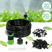 20x Nozzles Garden Patio Water Misting Cooling System Sprinkler Irrigation 20M