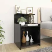 NNEVL Bed Cabinets 2 pcs High Gloss Black 40x35x60 cm Chipboard