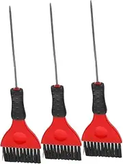 LALAFINA 3pcs Tail Needle Hair Color Brush Hair Salon Dye Brush DIY Hair Color Tool Hairdressing Tool Hair Dye Tools Hair Dye Brush Applicator Salon Hair Coloring Tools Stainless Steel