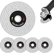 5/10Pcs Rock Slab Cutting Blade 4 Inch Porous Widened Cutting Disc Granite Cutting Diamond Blade Precise Cut Ceramic Tile Diamond Saw Blade for Most Standard Angle Grinder Generic.(5,silver)