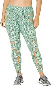[adidas] Plus Size Training Tights Printed HI6047 Green/Clear Onix 3X