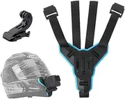 TELESIN Motorcycle Helmet Strap Mount Front Chin Mount for Go Pro Hero 12 11 10 9 8 7 6 5 Go Pro Max,Insta 360 One X2 X3 DJI Osmo Action Camera Helmet Mount Curved Helmet Holder Accessory