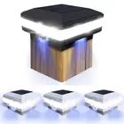 1-4x Solar Post Light Square LED Solar Light Fence Post Pillar Garden Lamp IP65