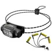 Nitecore HA11 Lightweight Headlamp 240 Lumens 40Hrs Runtime w/ 4x NH2400 USB-C R