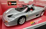 NIB 1:18 Bburago 1995 Ferrari F50 Convertible Argento Silver Excel