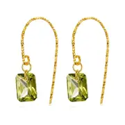 Sterling Silver Green CZ Hook Hypoallergenic Earrings